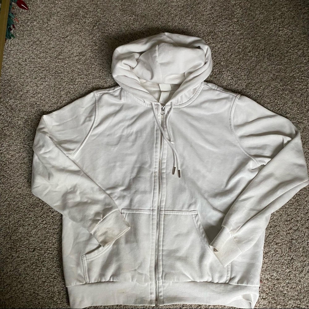 Cream Zip Up Hoodie